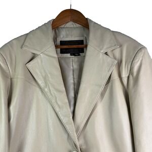 Dona Michi Classic Soft Leather Blazer Jacket Men's Large 2 Button READ